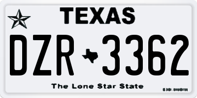 TX license plate DZR3362