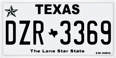 TX license plate DZR3369