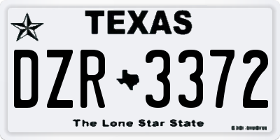 TX license plate DZR3372