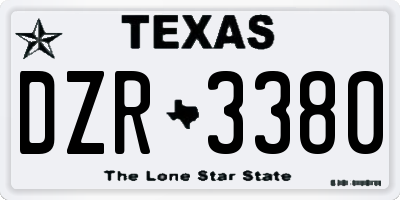 TX license plate DZR3380