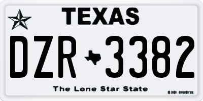 TX license plate DZR3382