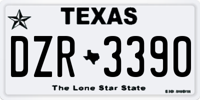 TX license plate DZR3390