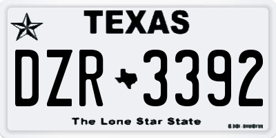 TX license plate DZR3392