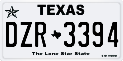 TX license plate DZR3394