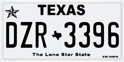 TX license plate DZR3396
