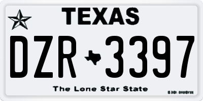 TX license plate DZR3397