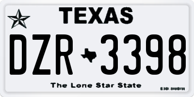 TX license plate DZR3398
