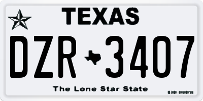 TX license plate DZR3407