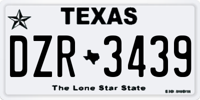 TX license plate DZR3439