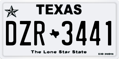 TX license plate DZR3441