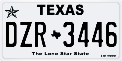 TX license plate DZR3446