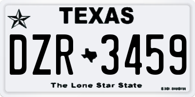 TX license plate DZR3459