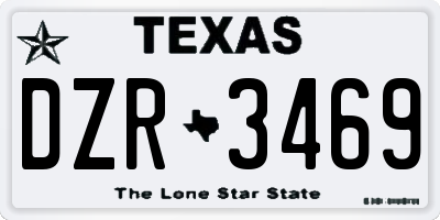 TX license plate DZR3469