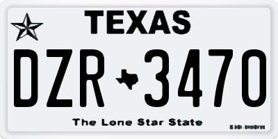 TX license plate DZR3470