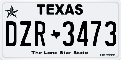 TX license plate DZR3473