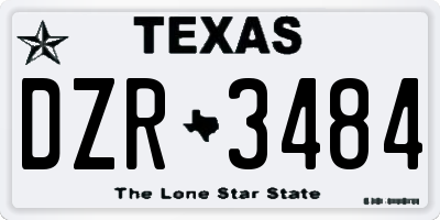 TX license plate DZR3484