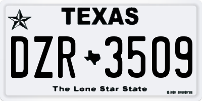 TX license plate DZR3509