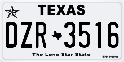 TX license plate DZR3516