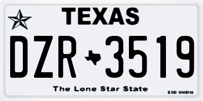 TX license plate DZR3519