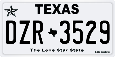 TX license plate DZR3529