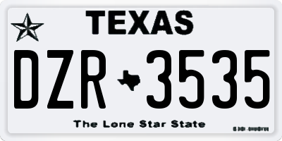 TX license plate DZR3535