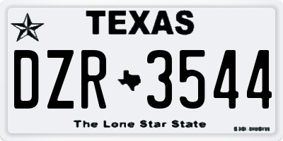 TX license plate DZR3544