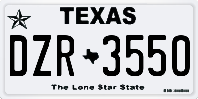 TX license plate DZR3550