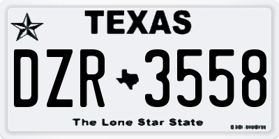 TX license plate DZR3558