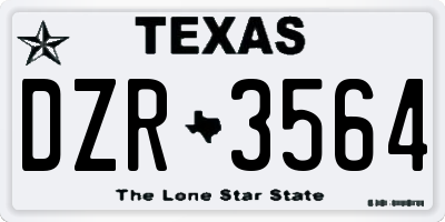 TX license plate DZR3564