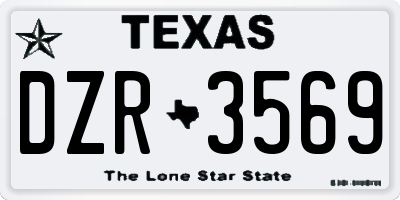 TX license plate DZR3569