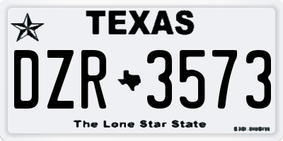 TX license plate DZR3573