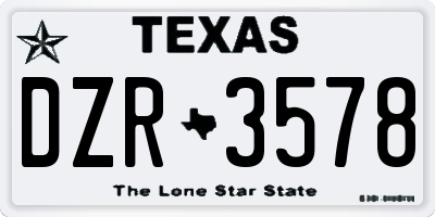 TX license plate DZR3578