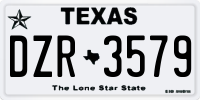 TX license plate DZR3579