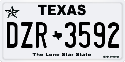 TX license plate DZR3592