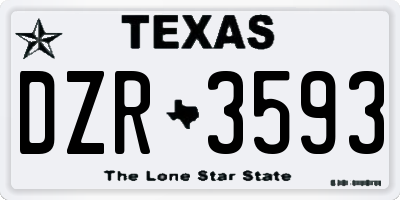 TX license plate DZR3593