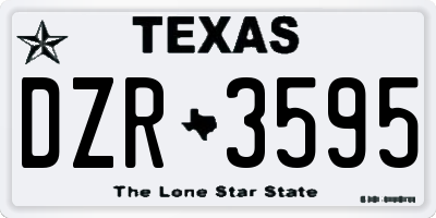 TX license plate DZR3595
