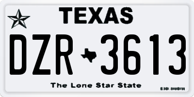 TX license plate DZR3613