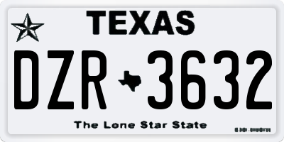 TX license plate DZR3632