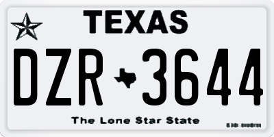 TX license plate DZR3644