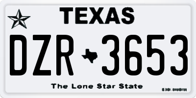 TX license plate DZR3653