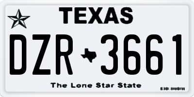 TX license plate DZR3661