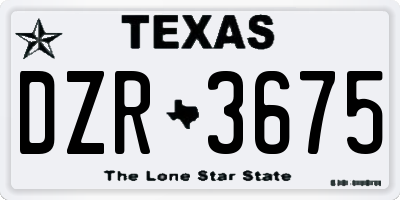 TX license plate DZR3675