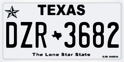TX license plate DZR3682