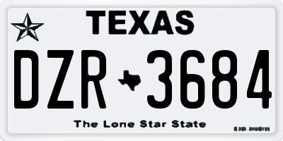 TX license plate DZR3684