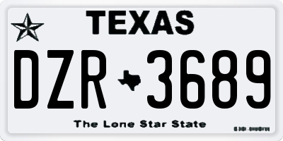 TX license plate DZR3689