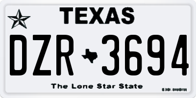 TX license plate DZR3694
