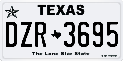 TX license plate DZR3695