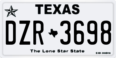 TX license plate DZR3698