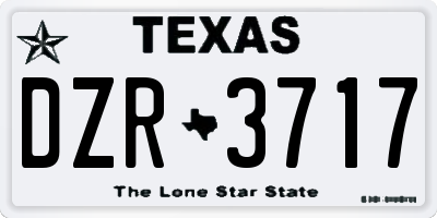 TX license plate DZR3717