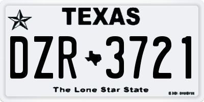 TX license plate DZR3721